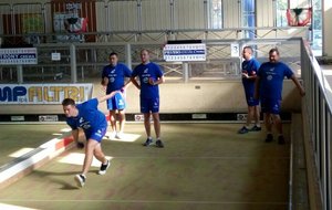 Aurélien Corbihan durant l'entraînement avec ses compatriotes de l'équipe de France