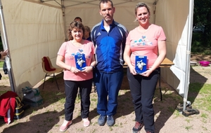 Christina Pinau et Graziella Houlbert, championnes en F3, avec Frédéric Février, président de Falaise