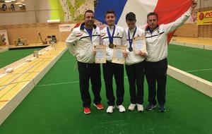 Eddy Rouault, Lukas Rouault, Loan Darcel, Sylvain Darcel, fiers d'amener les premières médailles internationales jeunes à la France