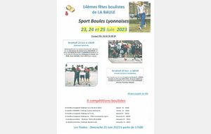 La Baule Fêtes Boulistes 64 doubles propagande TD Par poules et 16 doubles féminin par poules